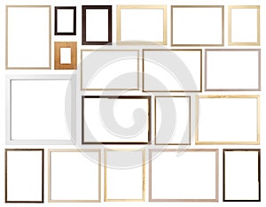 Set of many different frames isolated on white