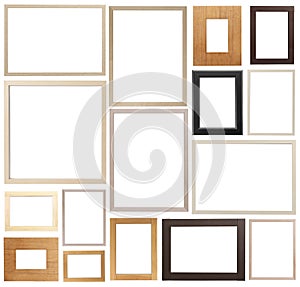 Set of many different frames isolated on white