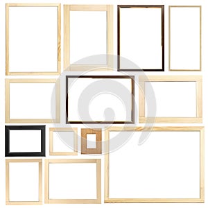 Set of many different frames isolated on white