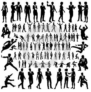 Business People Silhouettes Big Set photo