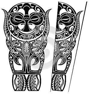 Set of Maori style ornaments. Ethnic themes