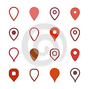 Set of map markers