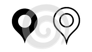 Set of map pin location icons. Modern map markers .Vector illustration on a white background.