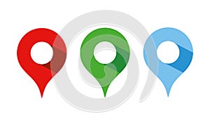 Set of map pin location icons. Modern map markers .Vector illustration on a white background.