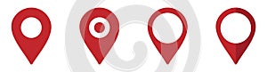 Set of map pin location icons. Modern map markers .Vector illustration on a white background.