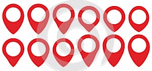 Set of Map pointer. Location symbols. Web location point icon, pointer arrow mark. Vector illustration