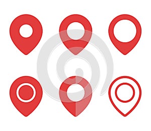 Set of map pointer signs, map pin icons