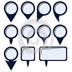 Set of map pointers. Maps pin. Location map icon. Location pin. Pin icon vector.