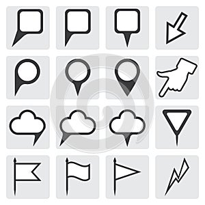 Set of map pointers. Navigation pointers collection.