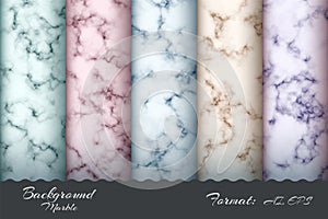 Set Marble Texture Pattern Background.