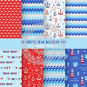 Set of Marine Backgrounds
