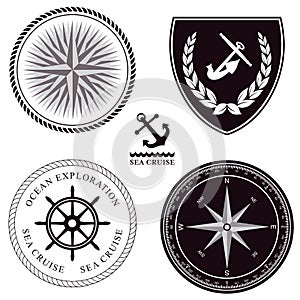 Set of maritime symbols photo