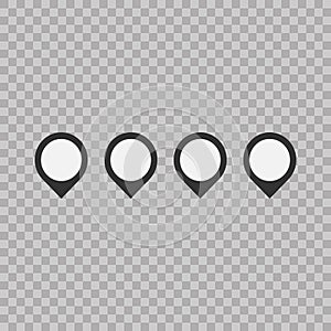 Set of mark pointer sign.Flat style icons on transparent background. Trendy Flat style for graphic design, Web site, UI.