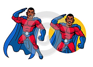 Set Mascot of Black Superhero