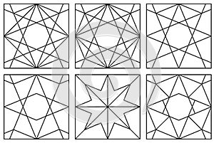 Set of Mashrabiya tile design. Arabic vector pattern ideal for design background, web page background, surface textures photo