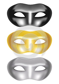 Set of masks on a white background