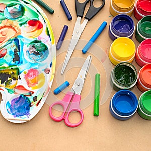 A set of materials for creativity and drawing Hobbies.