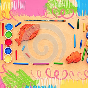 A set of materials for creativity and drawing Hobbies.