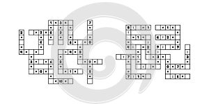 Set math educational game for preschool and school age children. Solve the crossword. Numbers. Multiplication and
