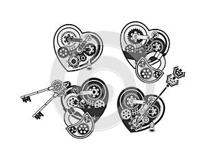 Set of mechanical hearts