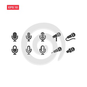 Set of mecrophone vector icon isolated