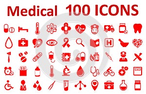 Set Medecine and Health flat icons. Collection health care medical icons -