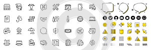 Set of Medical analyzes, Settings blueprint and Antistatic line icons for web app. Pictogram icon Vector photo