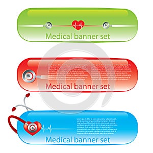 Set of medical banners or website headers