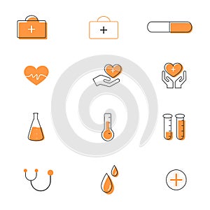Set of Medical or healthcare icon. sign and symbols in flat design medicine and health with elements for mobile concepts and web