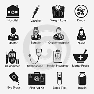 Set of Medical and Healthcare Icons.