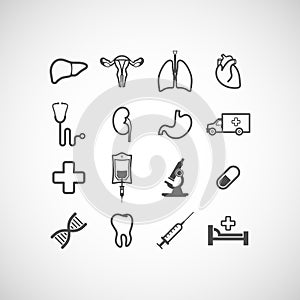 Set of medical icons photo