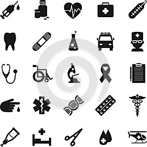 Set of medical icons in simple flat style