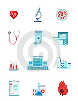 Set of medicine icons character