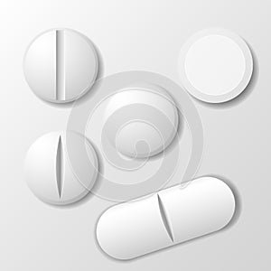 Set of medicine pill - tablet drug