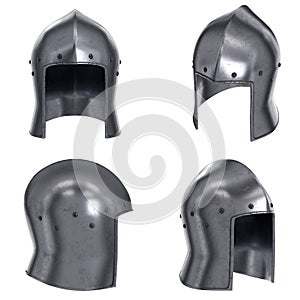 Set of Medieval Knight Barbute Helmet