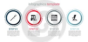 Set Medieval spear, Parthenon, Ancient Greek pattern and Hermes sandal. Business infographic template. Vector