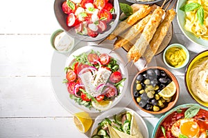 Set of Mediterranean foods