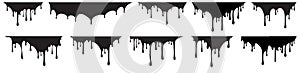 Set of melt black or liquid paint drops. Vector illustration for your design