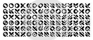 Set of memphis circle abstract pattern icon design