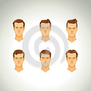 set of men's hairstyle. Vector illustration decorative design