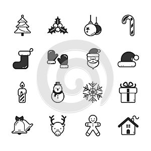 Set of merry christmas icons