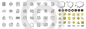 Set of Messenger, Speech bubble and Execute line icons for web app. Pictogram icon Vector
