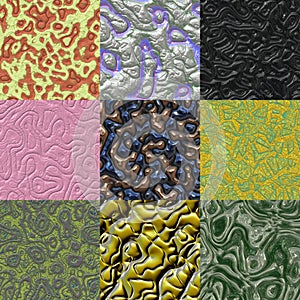 Set of metal bumps seamless generated textures