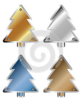 Set of metal Christmas trees