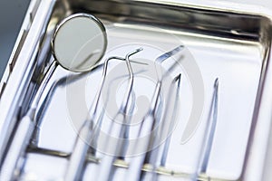 Set Of Metal Dentist's Medical Equipment