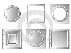 Set of metallic frames