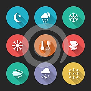 Set of meteorological icons photo