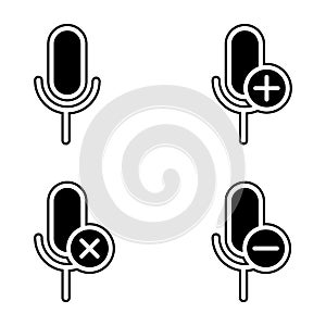 set of microphone icon. Element of phone for mobile concept and web apps icon. Glyph, flat icon for website design and development