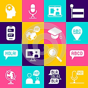 Set Microphone voice device, Alphabet, Foreign language online study, Learning foreign languages, Online translator