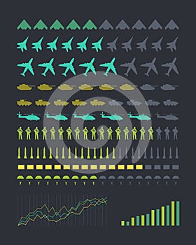 Set of Military Armament Vector Silhouettes